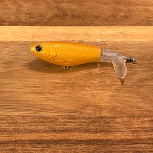 Blind Squirrel Baits topwater plopper in gold pearl
