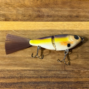 Blind Squirrel Baits 4 inch glide in our golden shad pattern.