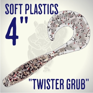 Blind Squirrel Baits 4" Twister Grub Soft Plastic Bait Blind Squirrel Baits 4" Twister Grub Soft Plastic Bait