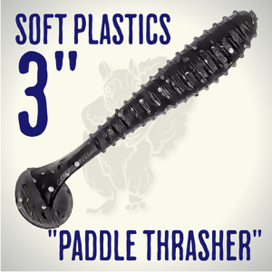 Blind Squirrel Baits 3" Paddle Thrasher Soft Plastic Paddletail Bait Blind Squirrel Baits 3" Paddle Thrasher Soft Plastic Paddletail Bait