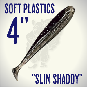Blind Squirrel Baits 4" "Slim Shaddy" Soft Plastic Shad Imitation Bait Blind Squirrel Baits 4" "Slim Shaddy" Soft Plastic Shad Imitation Bait