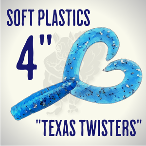 Blind Squirrel Baits Texas Twisters – 4" Twin Tail Grub