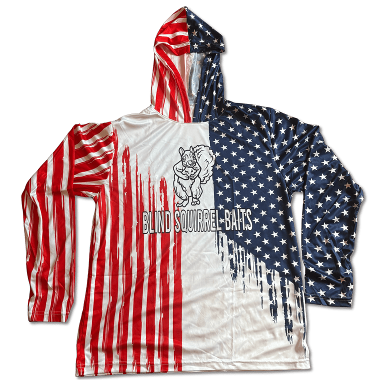 Blind Squirrel Baits Hooded Fishing Jersey Performance Sun Hoodie M 4X