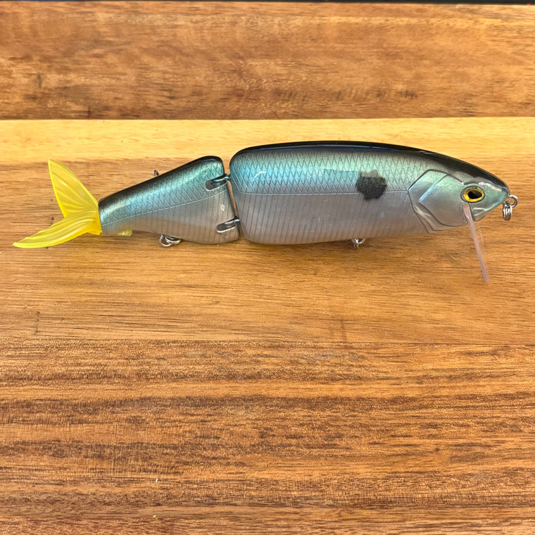Blind Squirrel Baits custom painted 6.5 inch emerald shad glide bait