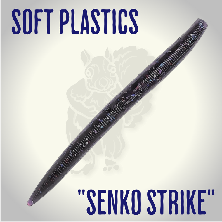 Blind Squirrel Baits 6" Senko Strike Soft Plastic Stick Bait
