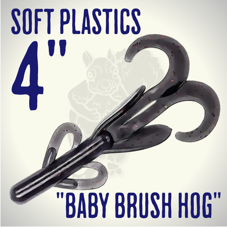 Blind Squirrel Baits 4" Baby Brush Hog Soft Plastic Flippin Bait