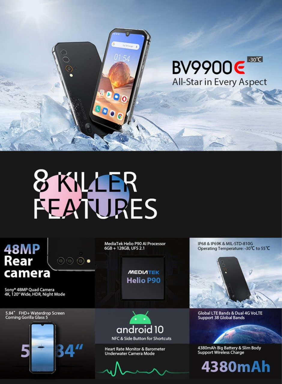 Blackview BV9900E Rugged Phone, 6GB+128G (Black)