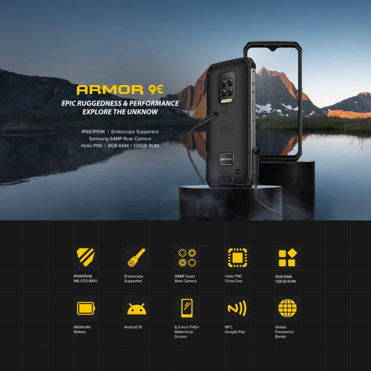 Ulefone Armor 9E Rugged Phone,  64MP Camera, 8GB+128GB