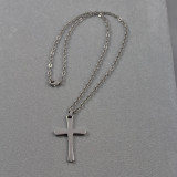 Cross Necklace in Stainless Steel on 18 inch Cable Chain