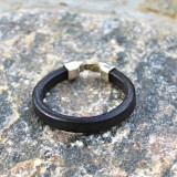 Leather Band Bracelet, Plain Black
