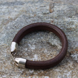 Leather Band Bracelet, Plain Brown
