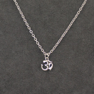 Sterling Om symbol on stainless steel chain 18"