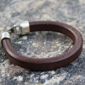 Leather Band Bracelet, Plain Brown
