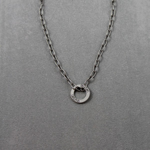 Music Message Ring on Steel Chain Necklace