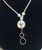 Infinity Symbol Necklace, White Leather, Polymer & Sterling
