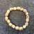 Skull Bracelet, 18 Carved Bone Skull Beads on Stretch Cord