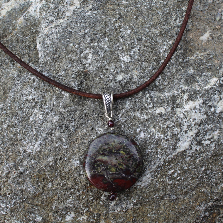 Dragon's Blood Jasper Stone Medallion