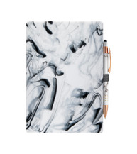 Cambria Ultra-Gloss Marble Notebook with Pen - 1 Unit Non-Personalized