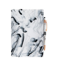 Cambria Ultra-Gloss Marble Notebook with Pen - 1 Unit Non-Decorated Cambria Ultra-Gloss Marble Notebook with Pen - 1 Unit Non-Decorated