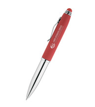 Crowne Triple Function Soft Touch Pen with Light & Stylus