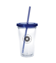 18 oz. Clear Tumbler with Colored Lid
