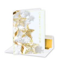 Gold Stars Personalized Christmas Cards