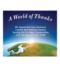 A World of Thanks Custom Microfiber Cloth