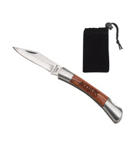 Custom Rosewood Pocket Knife (Silver)