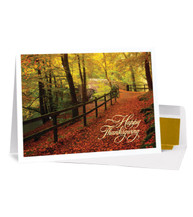 Strewn Leaves Thanksgiving Cards