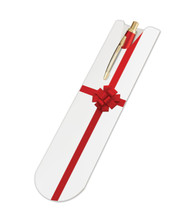 Pen Sleeve White with Red Bow
