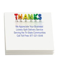 Sticky Note Pads - Thanks - 4" x 3" - (50 sheets)