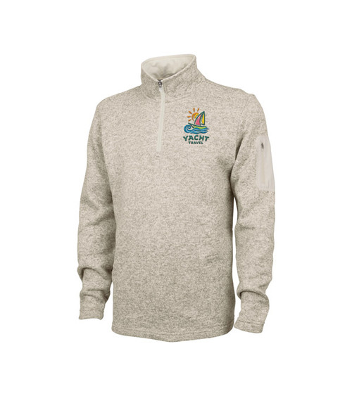 Men's Heathered Fleece Pullover - Embroidered