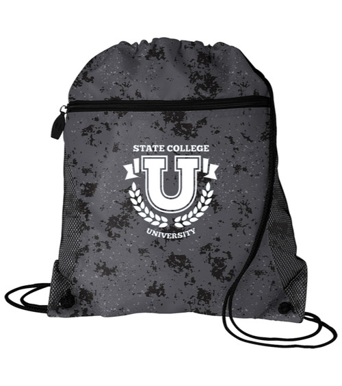 Distressed Printed Mesh Pocket Drawcord