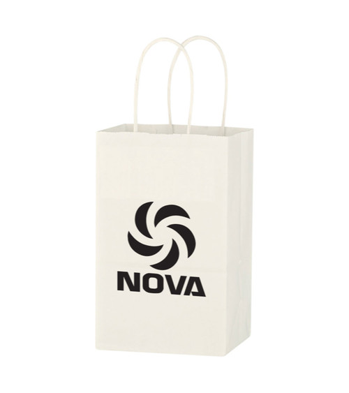 Kraft Paper White Shopping Bag - 5-1/4 x 8-1/4, Kraft Paper White Shopping Bag - 5-1/4 x 8-1/4  Kraf