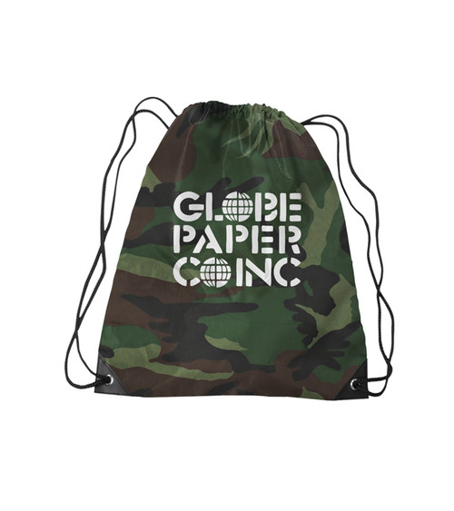 Small Promotional Camouflage Drawstring Backpack