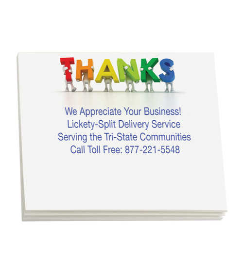 Sticky Note Pads - Thanks 4" x 3" (25 sheets)