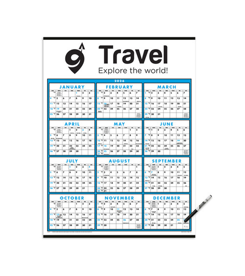 Span-A-Year Calendar (Laminated with Marker)