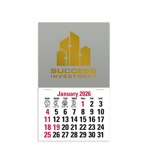 2-Color Stick Up Grid, English (14-Month) Square Shape