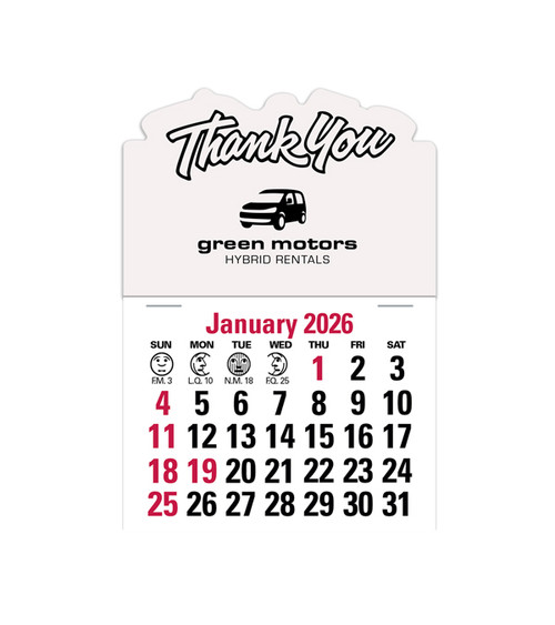 2-Color Stick Up Grid, English (14-Month) Thank You Shape