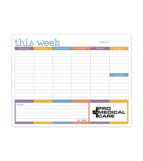 Small Weekly Desk Pad (Non Dated) - Colors