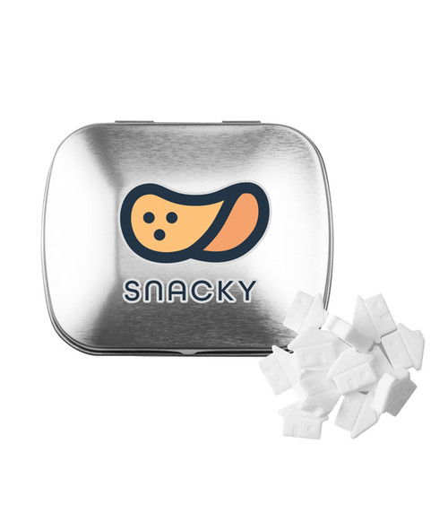 Domed Tin with House Shaped Mints