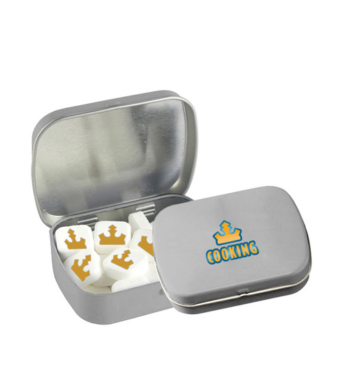 Domed Tin - Imprinted Square Mints
