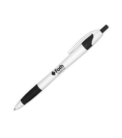 Comfy Curvy White Barrel Logo Pen