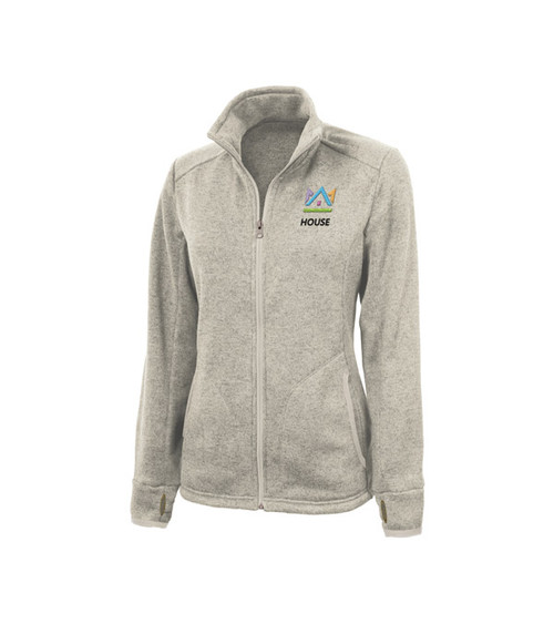 Women's Heathered Fleece Jacket - Embroidered