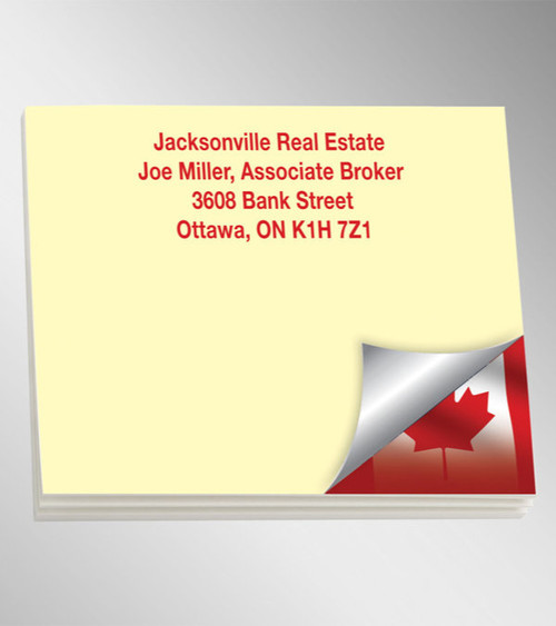 BIC® Sticky Note  Pads - Canadian Flag in Corner