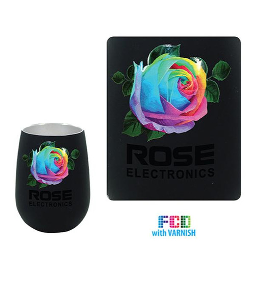 12 oz. Halcyon® Stainless Steel Wine Glass - Full Color Imprint with Varnish