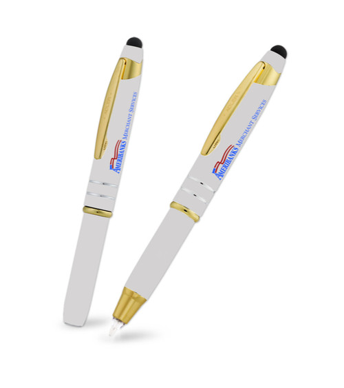 Lexi Cap Activated Pen with Light & Stylus - Full Color Imprint