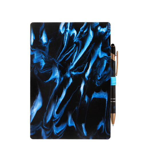 Palazzo Ultra-Gloss Marble Notebook with Pen - 1 Unit Non-Decorated