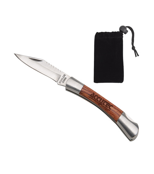 Custom Rosewood Pocket Knife (Silver)