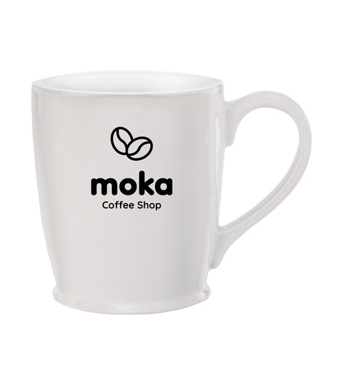 16 oz. Stylish Cafe Ceramic Mug - Multi Imprint Location